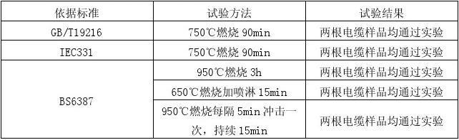 4x25防火電纜試驗(yàn)